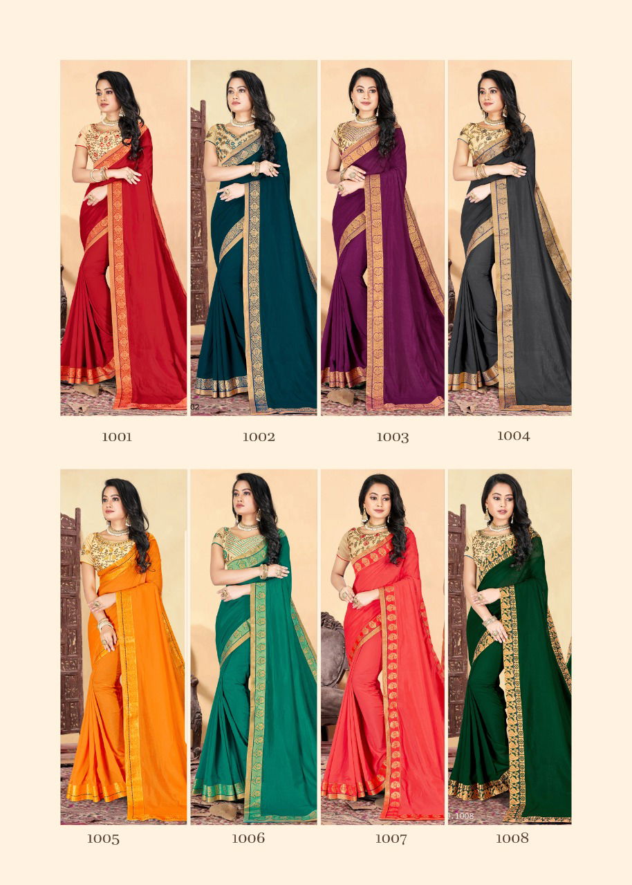 Ronisha Classy Latest Fancy Designer Festive Wear Vichitra silk  Embroidery Designer Saree Collection
